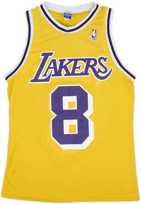 1996-99 LA Lakers Bryant #8 Champion Home Jersey - 5/10 - (M)