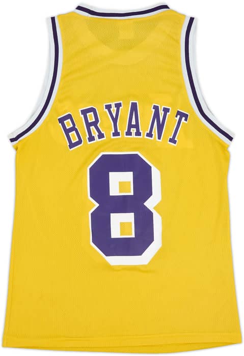 1996-99 LA Lakers Bryant #8 Champion Home Jersey - 5/10 - (M)