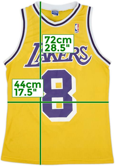 1996-99 LA Lakers Bryant #8 Champion Home Jersey - 5/10 - (M)