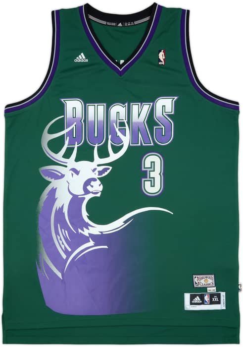 2012-13 Milwaukee Bucks Jennings #3 adidas Hardwood Classics Swingman Alternate Jersey - 8/10 - (XXL)