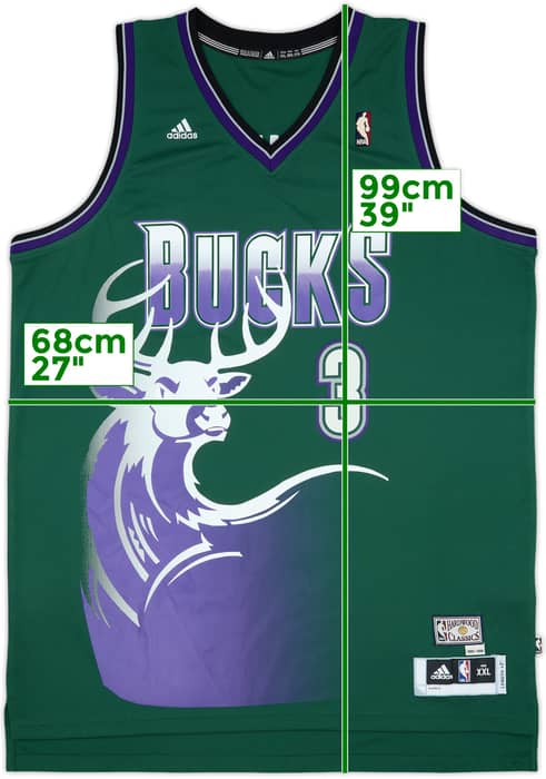 2012-13 Milwaukee Bucks Jennings #3 adidas Hardwood Classics Swingman Alternate Jersey - 8/10 - (XXL)