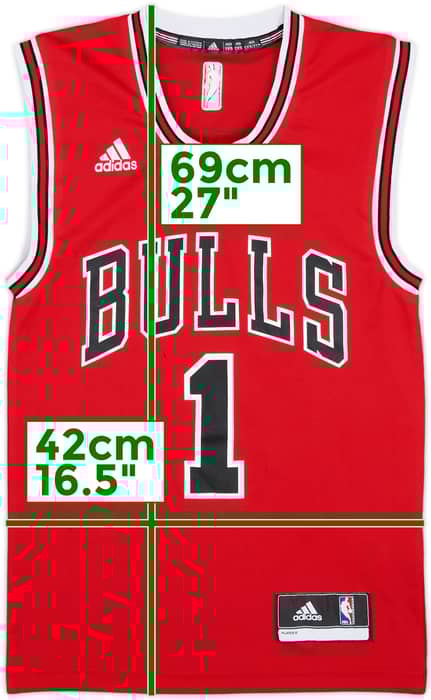 2014-16 Chicago Bulls Rose #1 adidas Away Jersey - 5/10 - XXS