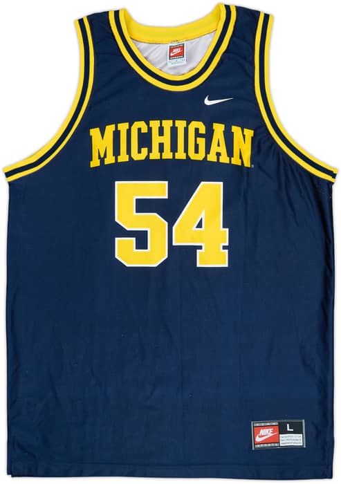 1996-98 Michigan Wolverines Traylor #54 Nike Away Jersey - 8/10 - (L)