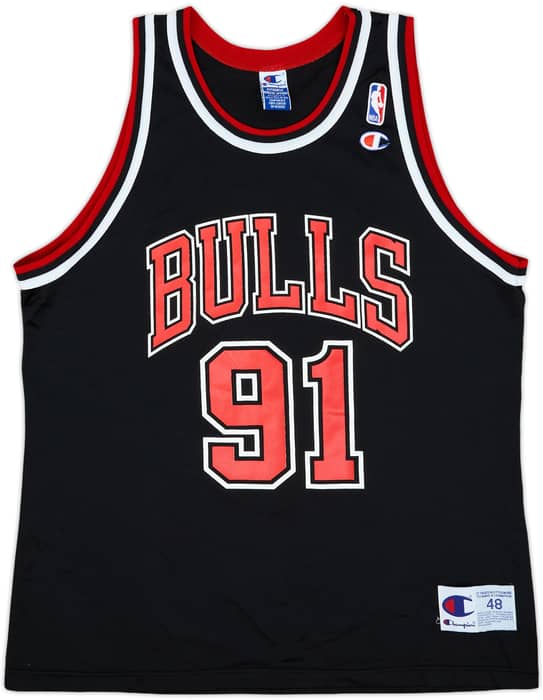 1995-98 Chicago Bulls Rodman #91 Champion Alternate Jersey - 9/10 - (XL)