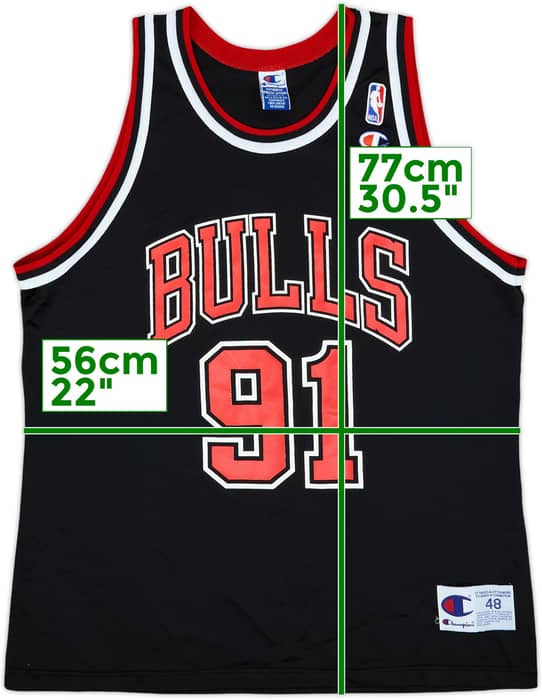 1995-98 Chicago Bulls Rodman #91 Champion Alternate Jersey - 9/10 - (XL)