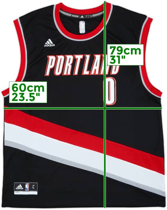 2014-17 Portland Trail Blazers Lillard #0 adidas Away Jersey - 5/10 - (L)