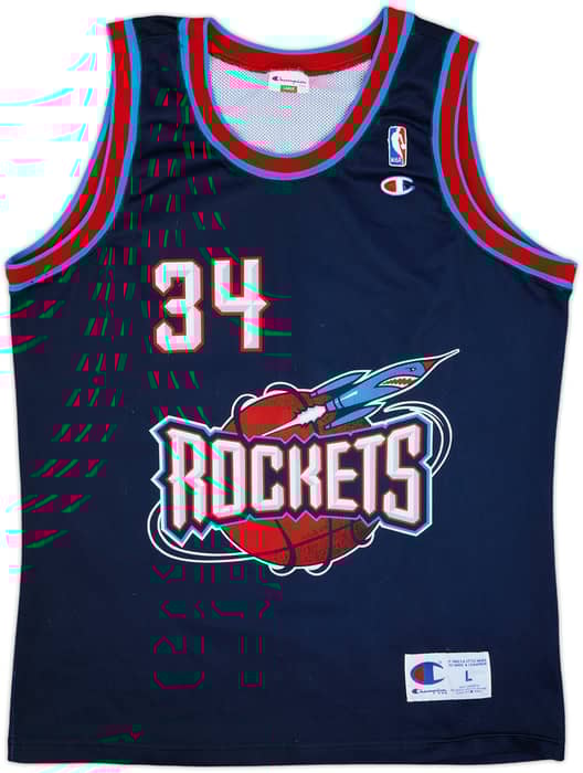 1995-01 Houston Rockets Olajuwon #34 Champion Alternate Jersey - 9/10 - (L)