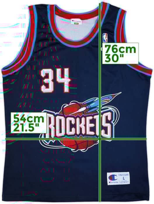1995-01 Houston Rockets Olajuwon #34 Champion Alternate Jersey - 9/10 - (L)