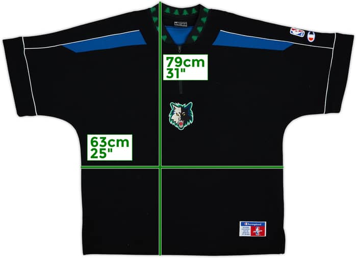 1996-02 Authentic Minnesota Timberwolves Champion Shooting Shirt - 7/10 - (L)