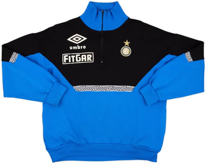 1991-92 Inter Milan Umbro 1/4 Zip Sweat Top - 5/10 - (L)