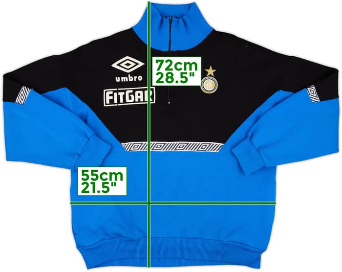 1991-92 Inter Milan Umbro 1/4 Zip Sweat Top - 5/10 - (L)
