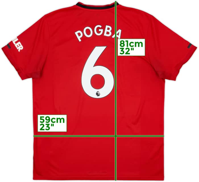 2019-20 Manchester United Home Shirt Pogba #6 - 7/10 - (XL)