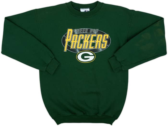 1990s Green Bay Packers Logo Athletic Sweat Top - 6/10 - (L.Boys)