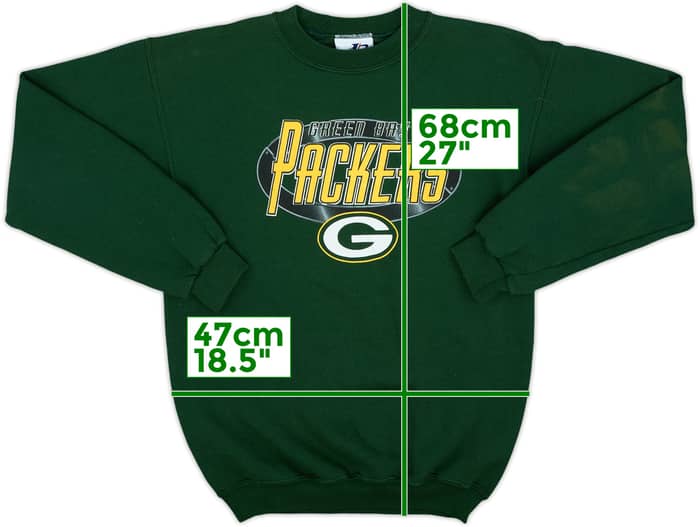 1990s Green Bay Packers Logo Athletic Sweat Top - 6/10 - (L.Boys)