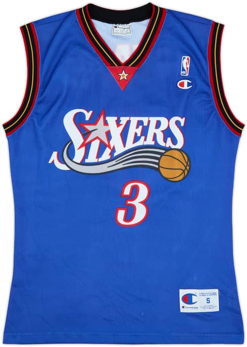 1999-00 Philadelphia 76ers Iverson #3 Champion Alternate Jersey - 9/10 - (S)