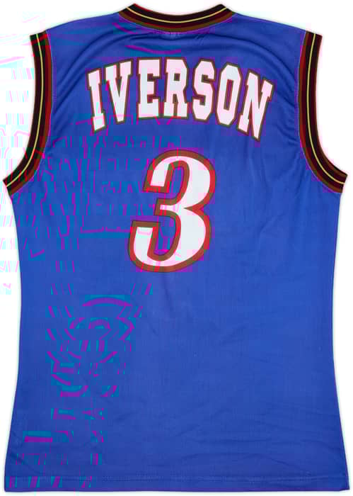 1999-00 Philadelphia 76ers Iverson #3 Champion Alternate Jersey - 9/10 - (S)