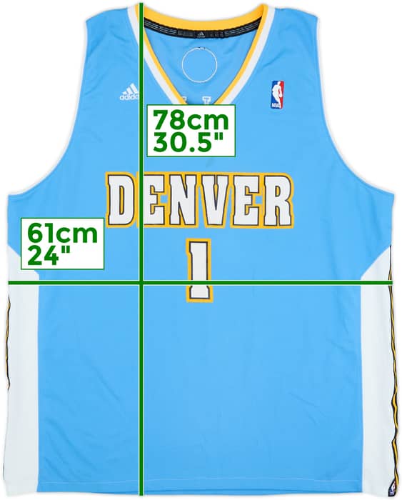 2010-11 Denver Nuggets Billups #1 adidas Swingman Away Jersey - 5/10 - (XL)