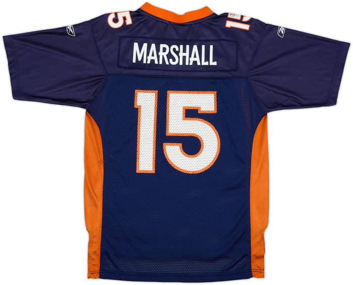 2008-09 Denver Broncos Marshall #15 Reebok On Field Home Jersey - 6/10 - (L.Boys)