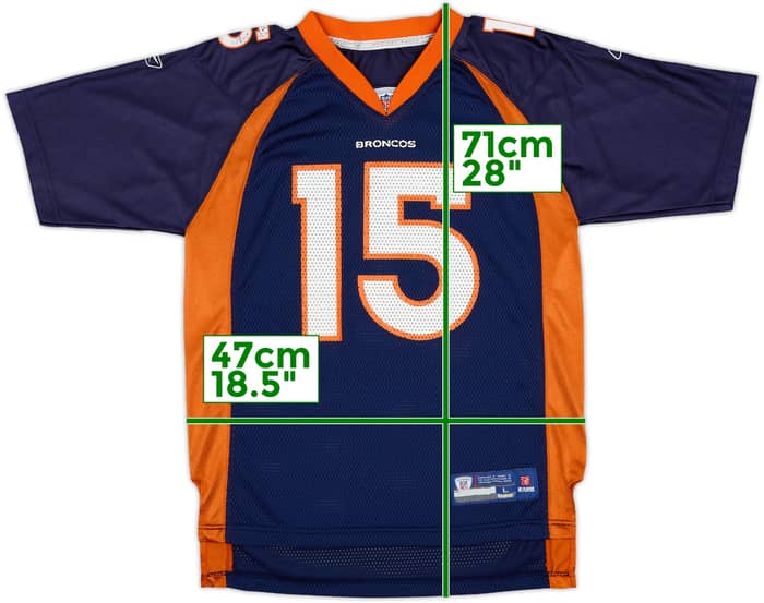 2008-09 Denver Broncos Marshall #15 Reebok On Field Home Jersey - 6/10 - (L.Boys)