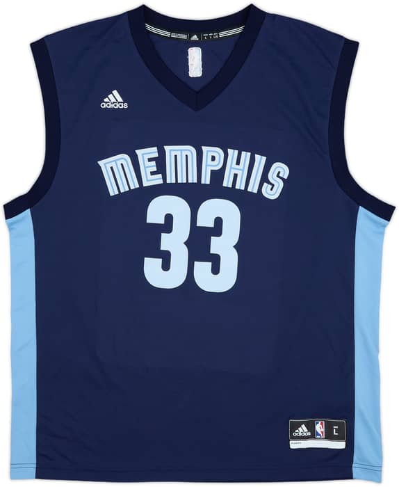2014-17 Memphis Grizzlies Gasol #33 adidas Away Jersey - 9/10 - (L)