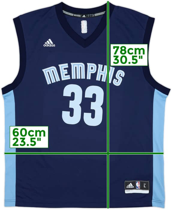 2014-17 Memphis Grizzlies Gasol #33 adidas Away Jersey - 9/10 - (L)