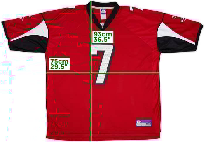 2003-04 Atlanta Falcons Vick #7 Reebok On Field Home Jersey - 8/10 - (XXL)