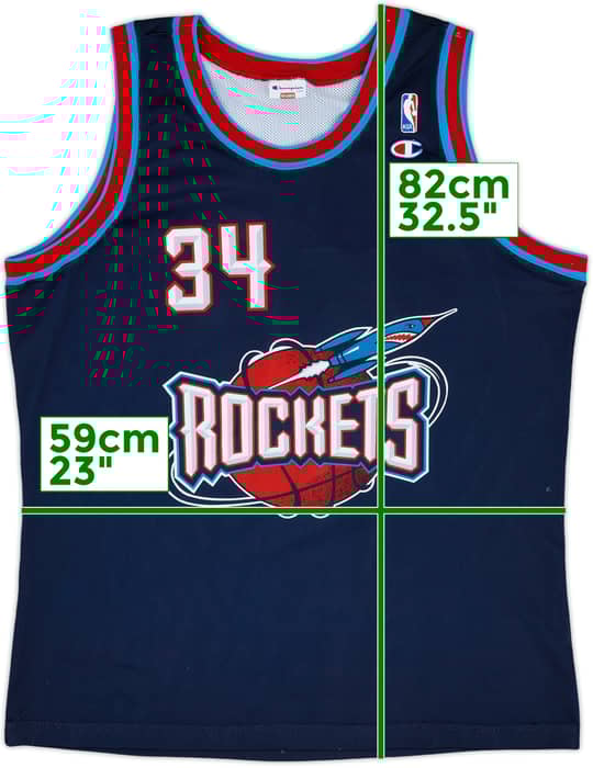 1995-01 Houston Rockets Olajuwon #34 Champion Alternate Jersey - 8/10 - (XXL)
