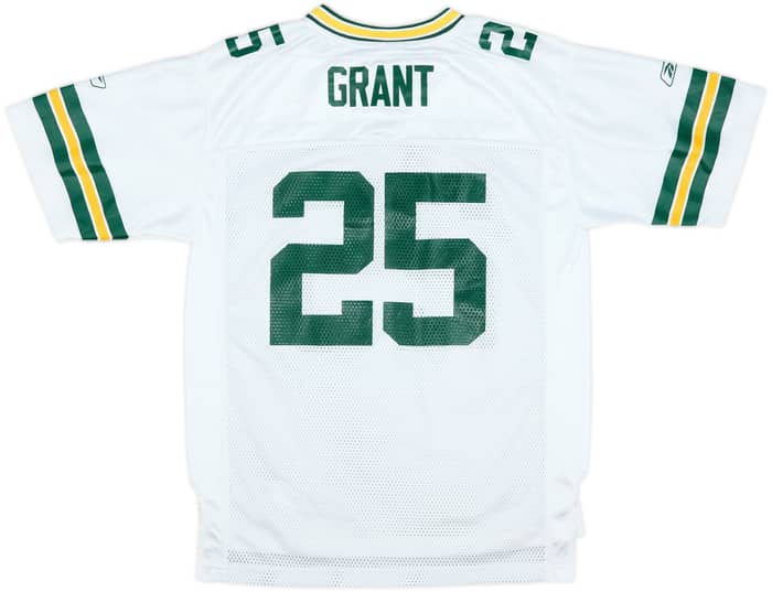 2007 Green Bay Packers Grant #25 Reebok On Field Away Jersey - 8/10 - (L.Boys)