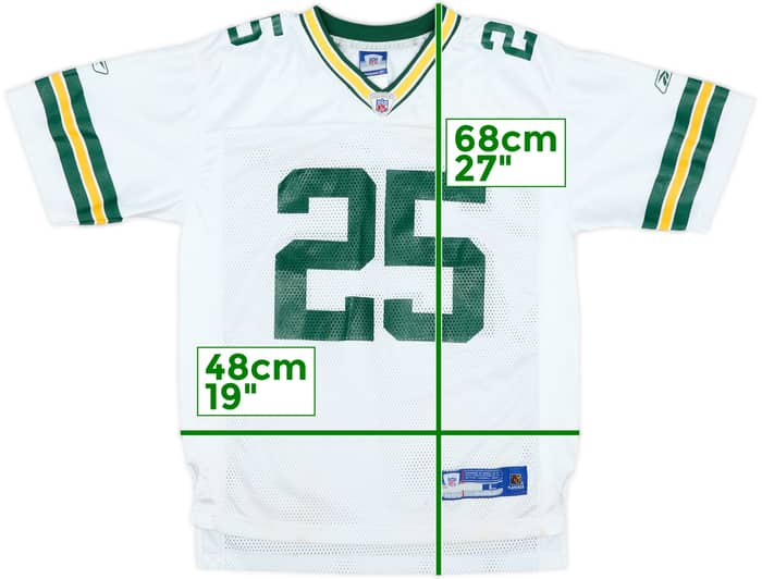 2007 Green Bay Packers Grant #25 Reebok On Field Away Jersey - 8/10 - (L.Boys)