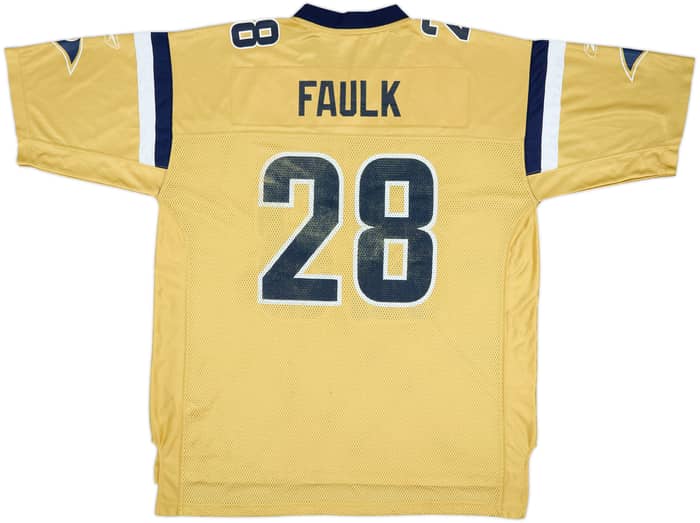 2002-04 St Louis Rams Faulk #28 Reebok On Field Alternate Jersey - 6/10 - (XL)