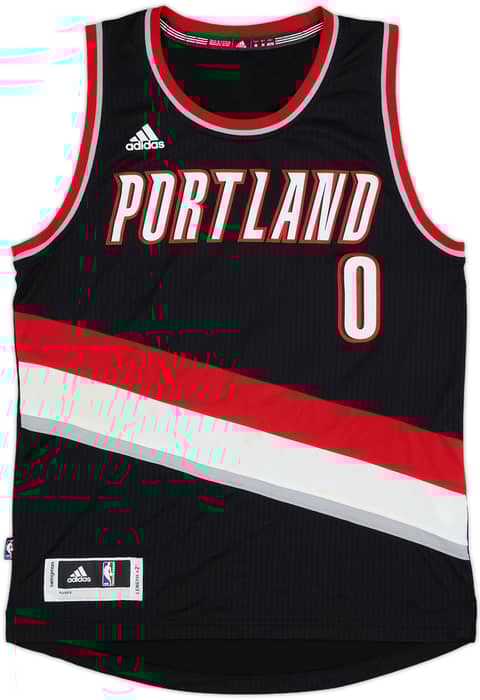 2014-17 Portland Trail Blazers Lillard #0 adidas Swingman Away Jersey - 6/10 - (M)