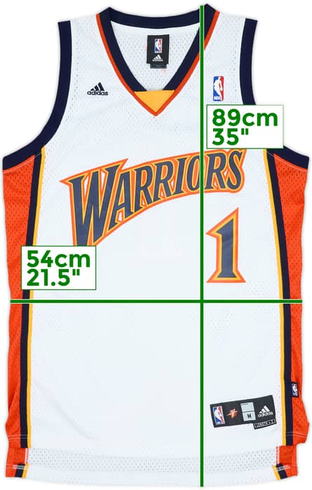 2007-09 Golden State Warriors Jackson #1 adidas Swingman Home Jersey - 8/10 - (M)
