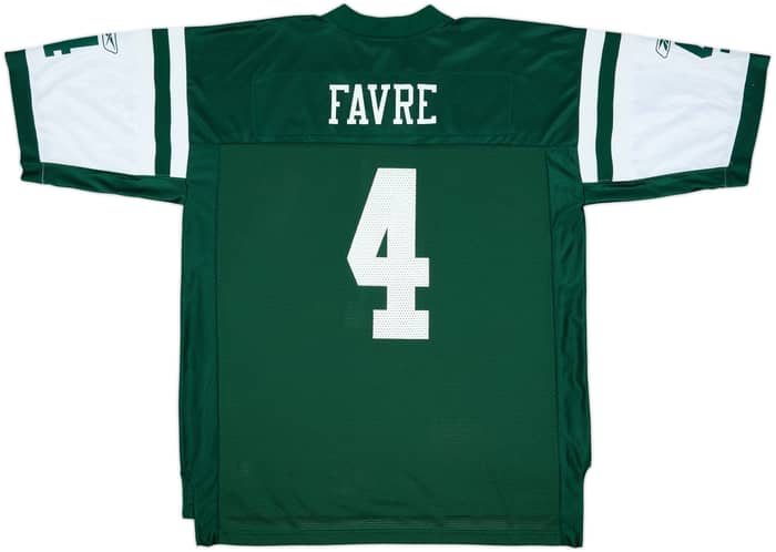 2008 New York Jets Favre #4 Reebok On Field Home Jersey - 8/10 - (XL)
