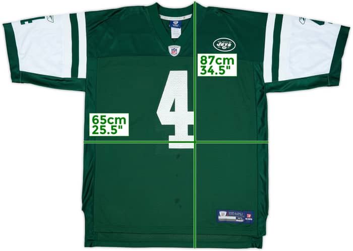 2008 New York Jets Favre #4 Reebok On Field Home Jersey - 8/10 - (XL)
