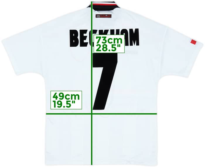 1997-99 Manchester United Away Shirt Beckham #7 - 8/10 - (M)