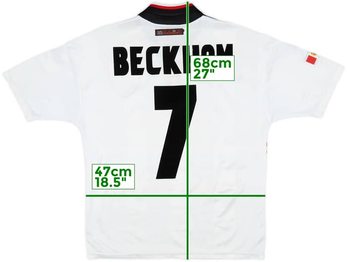 1997-99 Manchester United Away Shirt Beckham #7 - 8/10 - (Y)