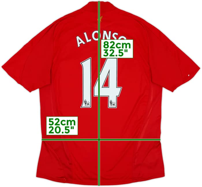 2008-10 Liverpool Home Shirt Alonso #14 - 6/10 - (L)