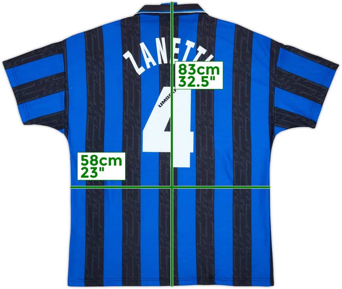 1996-97 Inter Milan Home Shirt Zanetti #4 - 7/10 - (XL)