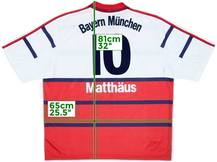 1998-00 Bayern Munich Away Shirt Matthaus #10 - 9/10 - (XXL)