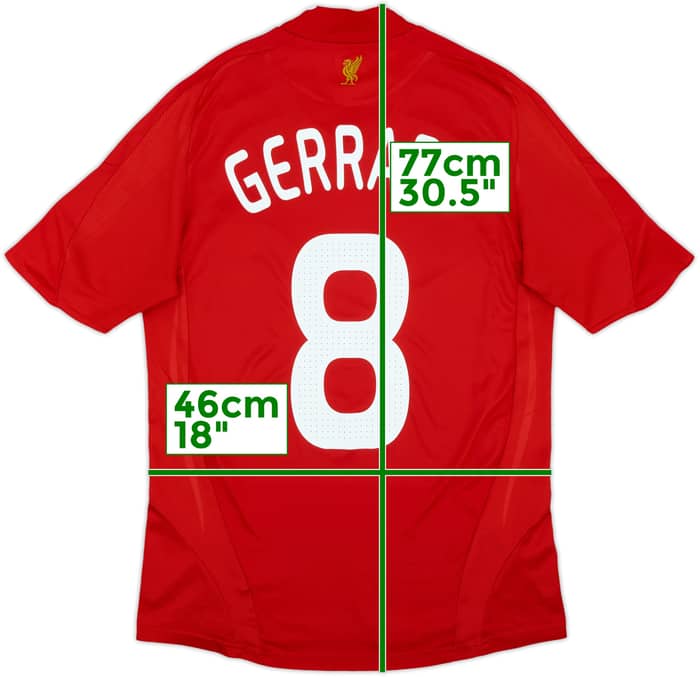 2008-10 Liverpool Home Shirt Gerrard #8 - 9/10 - (S)