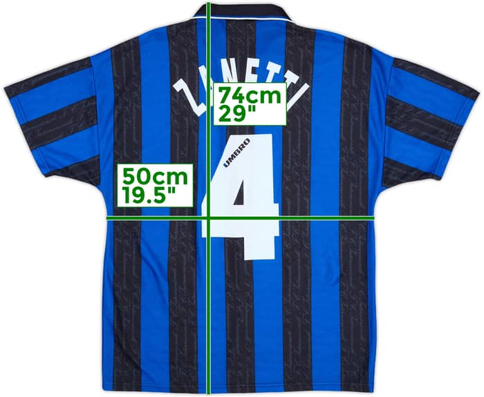 1996-97 Inter Milan Home Shirt Zanetti #4 - 9/10 - (M)