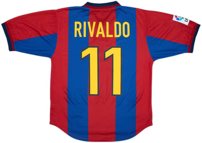 1998-00 Barcelona Home Shirt Rivaldo #11 - 8/10 - (S)