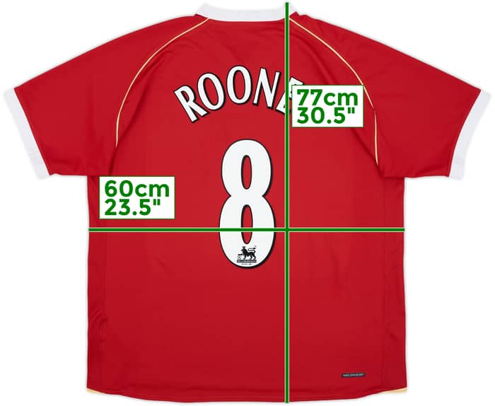 2006-07 Manchester United Home Shirt Rooney #8 - 6/10 - (XL)