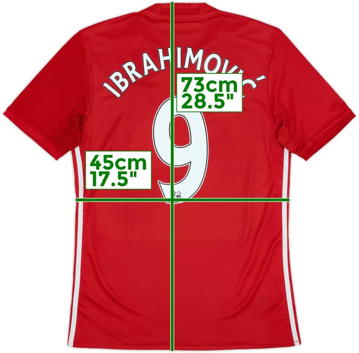 2016-17 Manchester United Home Shirt Ibrahimovic #9 - 9/10 - (S)