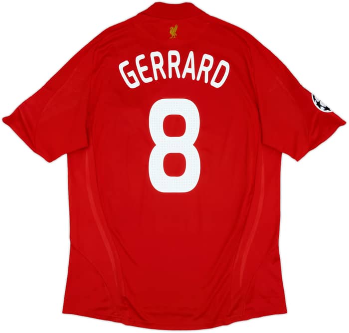 2008-10 Liverpool Home Shirt Gerrard #8 - 7/10 - (XL)