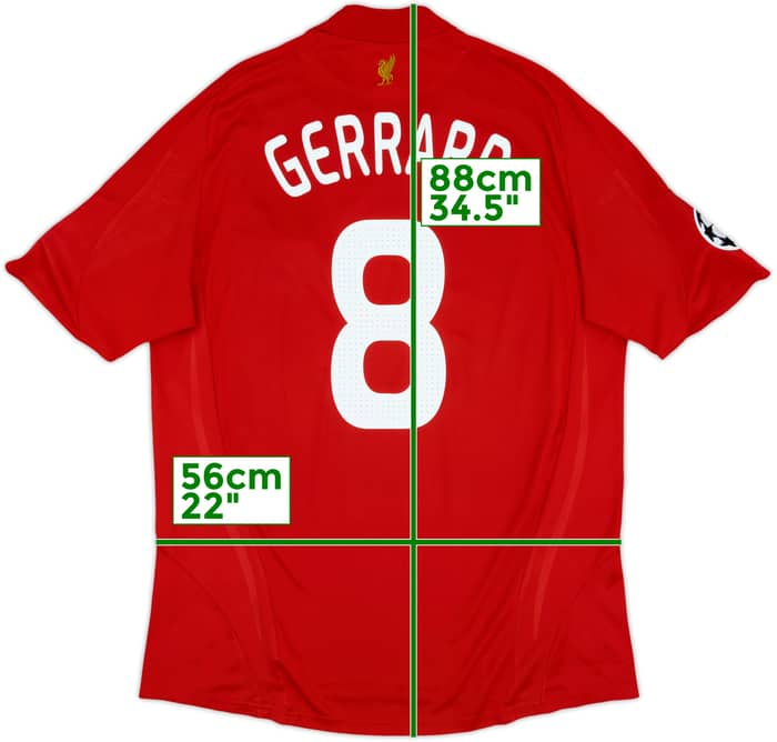 2008-10 Liverpool Home Shirt Gerrard #8 - 7/10 - (XL)
