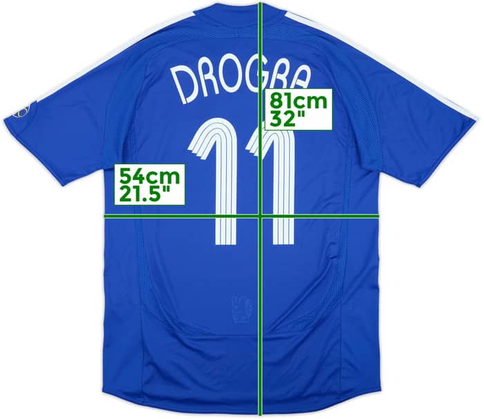 2006-08 Chelsea Home Shirt Drogba #11 - 7/10 - (M)