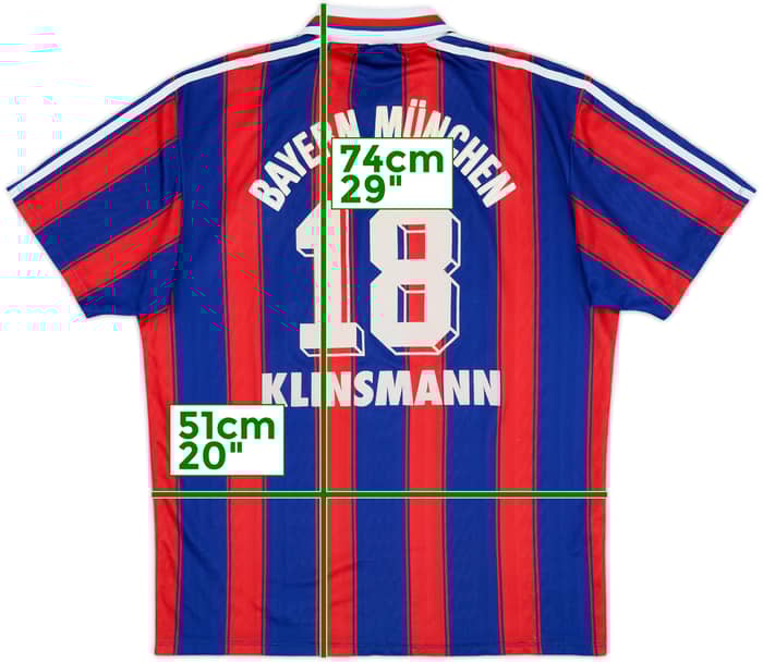 1995-97 Bayern Munich Home Shirt Klinsmann #18 - 8/10 - (M)