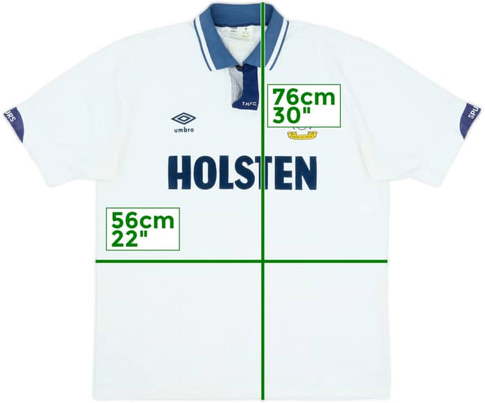 1991-93 Tottenham Home Shirt - 8/10 - (L)