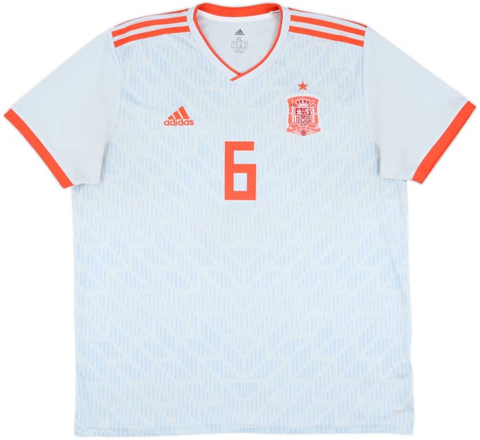 2018-19 Spain Away Shirt A.Iniesta #6 - 9/10 - (XL)
